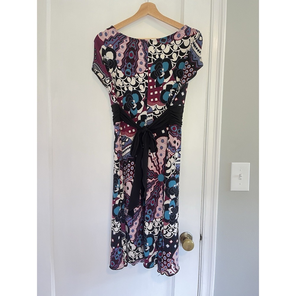 Vintage Volume One Geometric Floral Dress 90s Retro Bold Statement 8 - Picture 5 of 10
